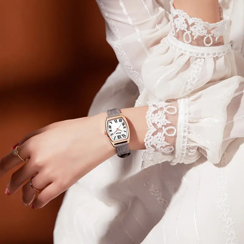 Women's Red Leather Watch with Roman Numeral - Image 8