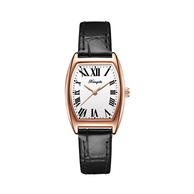 Women's Red Leather Watch with Roman Numeral - Image 2