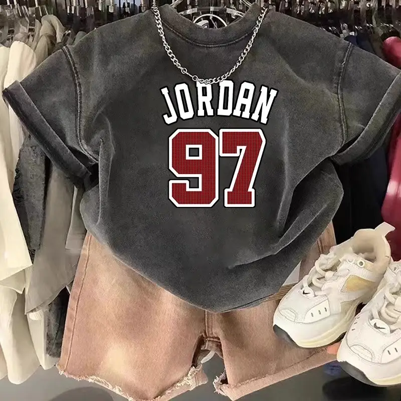 Boys T-Shirt Jordan 97 Distressed Cotton Summer — feature 1