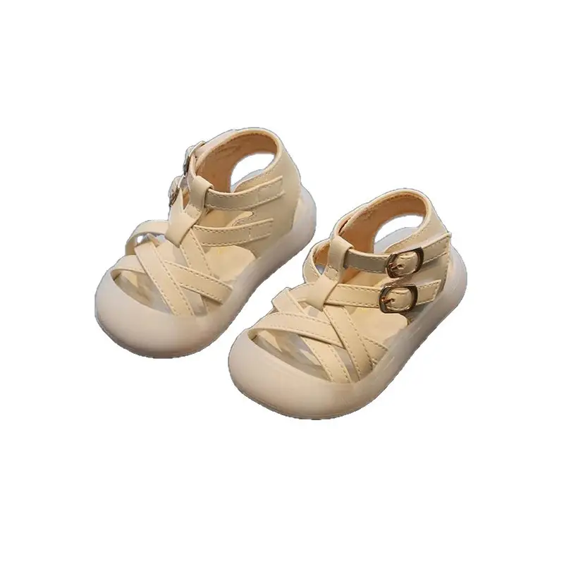 Toddler Braided Sandals Black White 0-12 Months
