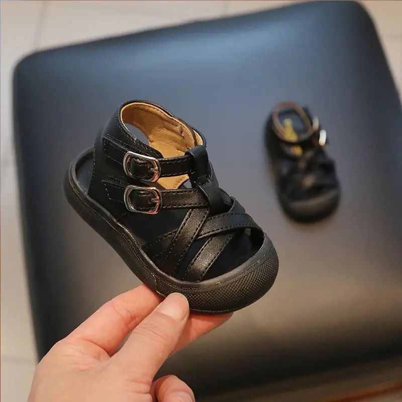 Toddler Braided Sandals Black White 0-12 Months — feature 3