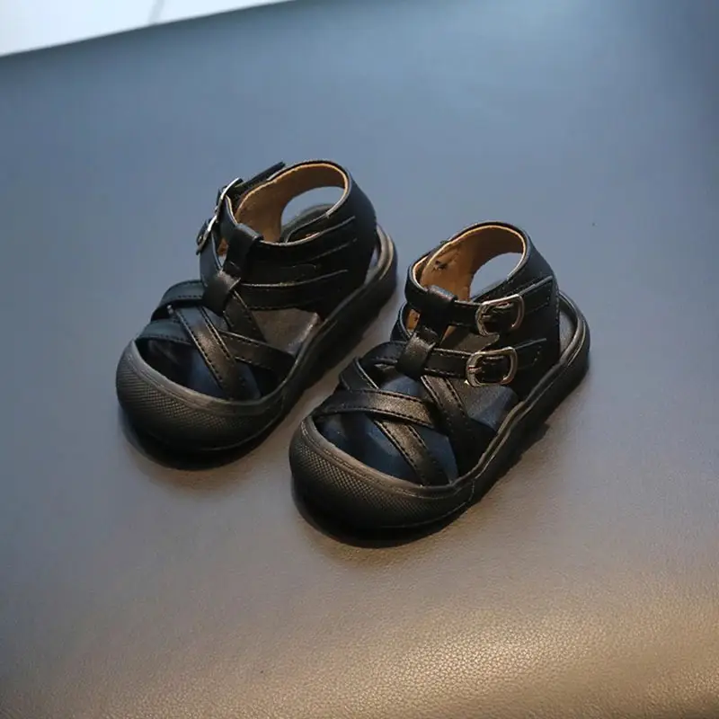 Toddler Braided Sandals Black White 0-12 Months — feature 5