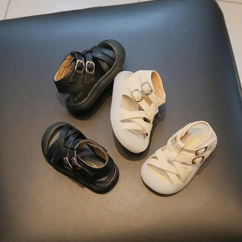 Toddler Braided Sandals Black White 0-12 Months — feature 6