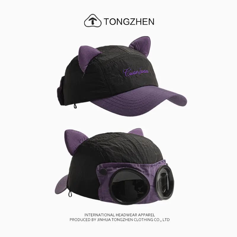 Aviator Cat Sunglasses Hat for Women - Image 3