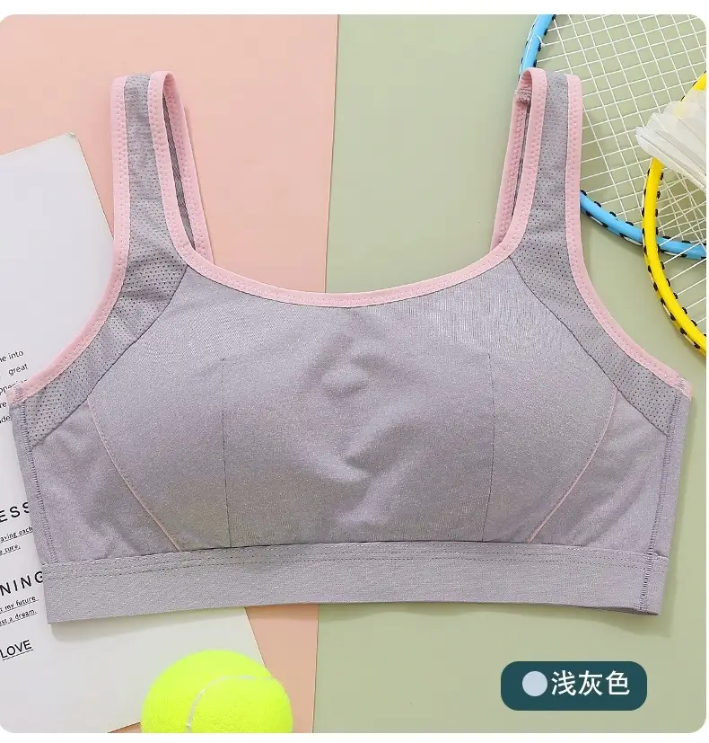 Girls' High School Students' Sports Shock-Proof Bra Without Rims, Junior High School Students' Development Period Vests, Adolescent Intimates — feature 27