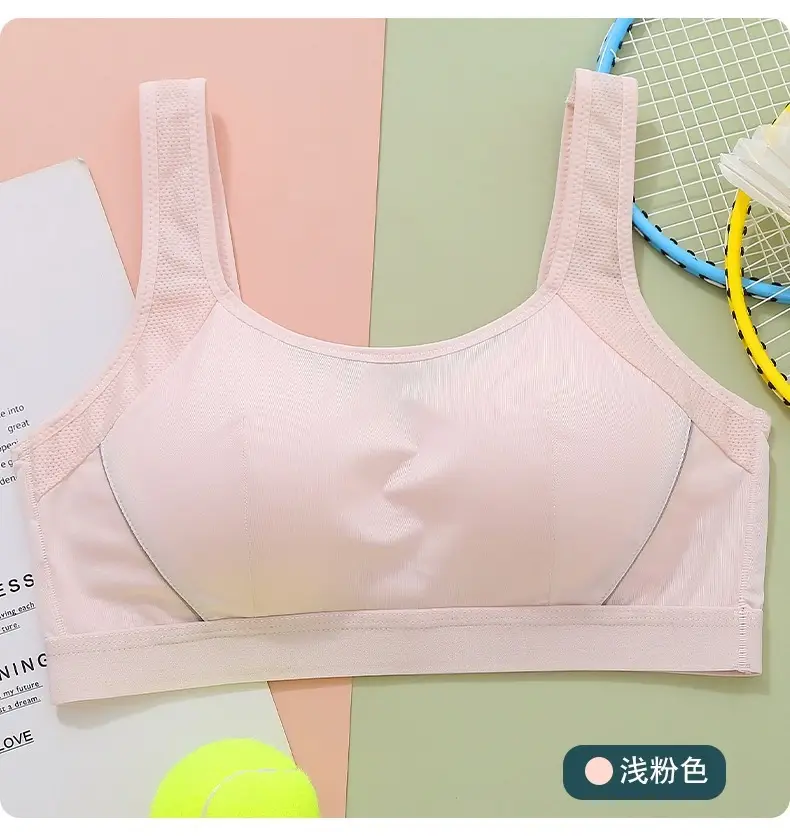 Girls' High School Students' Sports Shock-Proof Bra Without Rims, Junior High School Students' Development Period Vests, Adolescent Intimates — feature 28