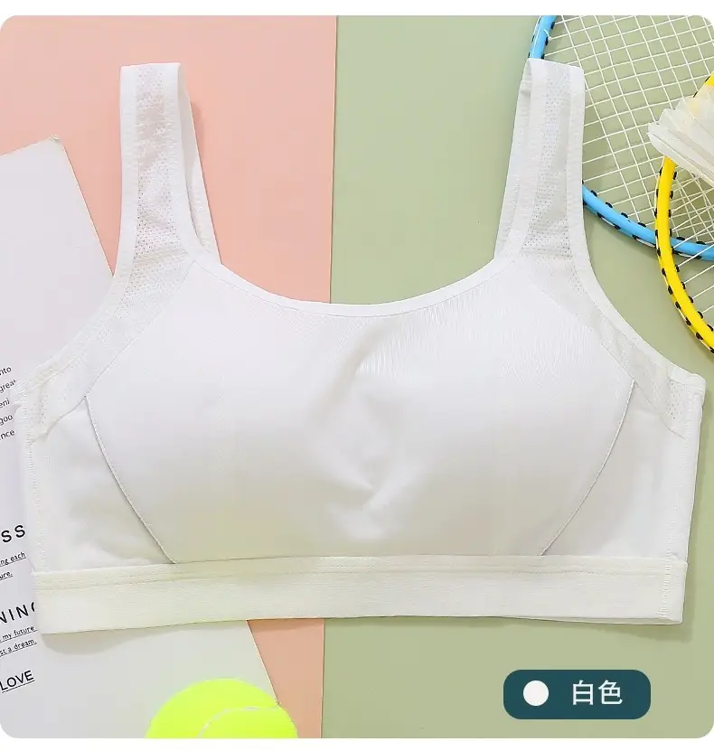 Girls' High School Students' Sports Shock-Proof Bra Without Rims, Junior High School Students' Development Period Vests, Adolescent Intimates — feature 29