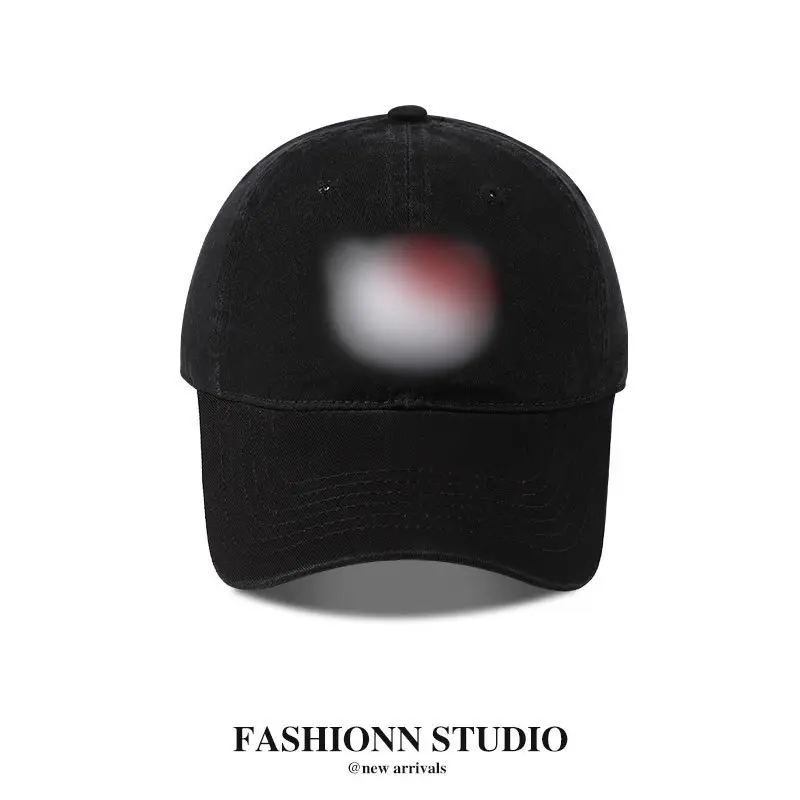 Black Casual Baseball Cap with Washable Design - Image 5