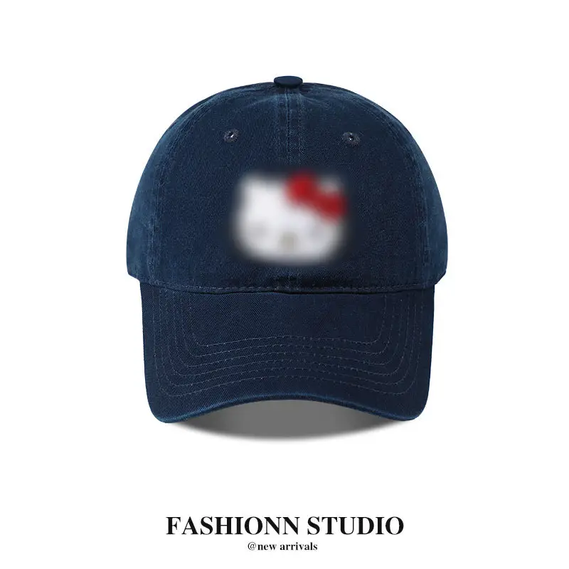 Black Casual Baseball Cap with Washable Design - Image 2