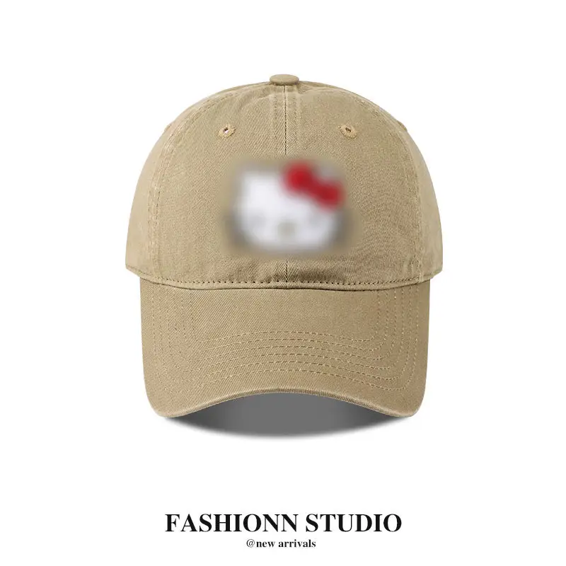 Black Casual Baseball Cap with Washable Design - Image 3