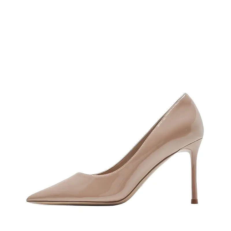 High-Heeled Shoes for Women, 2026 New Model, French Niche Design, Nude Color, Pointed Toe, Thin Heel, Comfortable for the Feet, Professional Single Shoes - Image 7