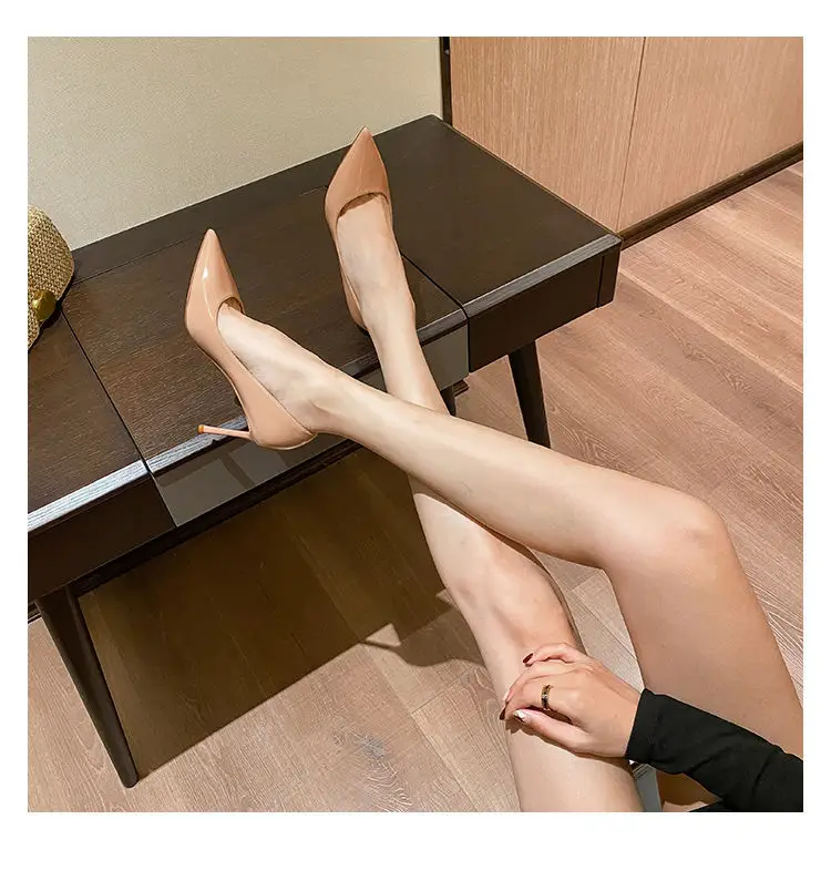 High-Heeled Shoes for Women, 2026 New Model, French Niche Design, Nude Color, Pointed Toe, Thin Heel, Comfortable for the Feet, Professional Single Shoes — feature 3