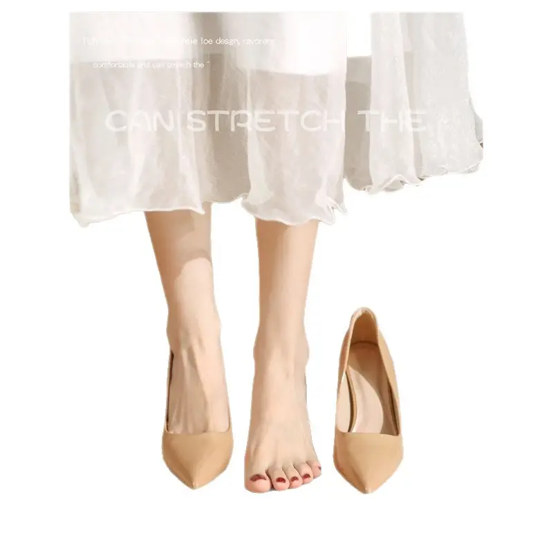 Non-Abrasive Nude High-Heeled Shoes with a Niche Design and Elegant Summer Style That Are Not Tiring for the Feet, Pointed-Toe Stiletto Heels with Skirts and Flats for Women - Image 7