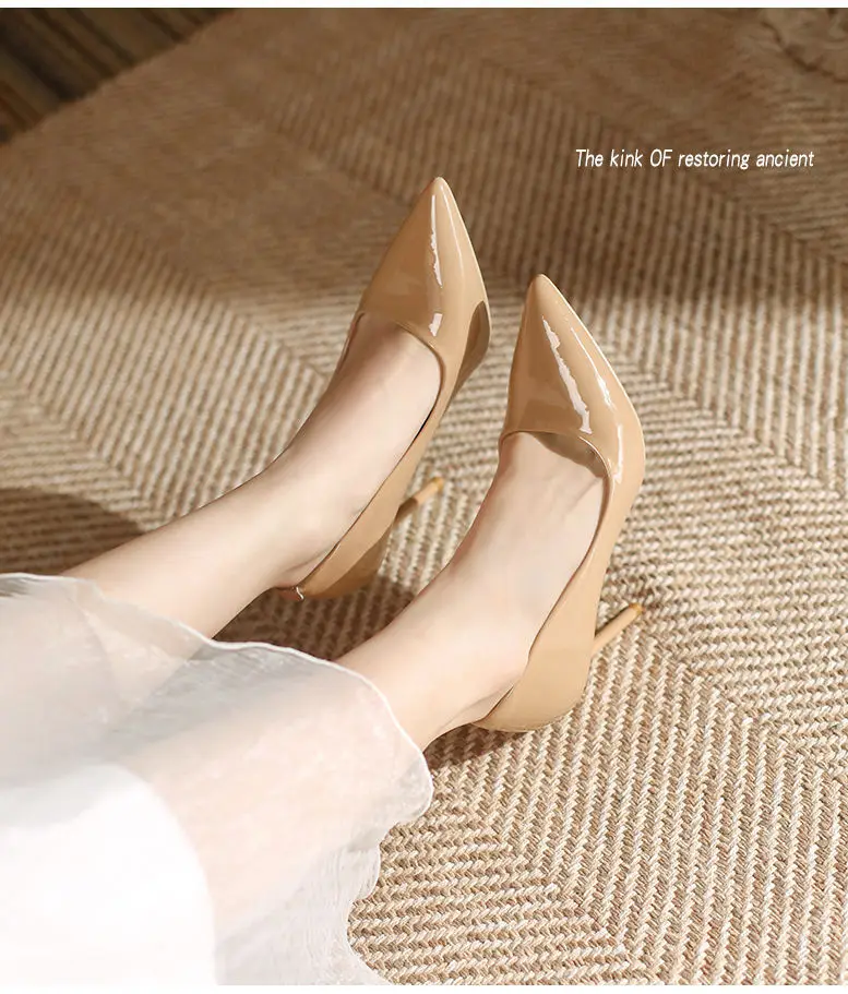 Non-Abrasive Nude High-Heeled Shoes with a Niche Design and Elegant Summer Style That Are Not Tiring for the Feet, Pointed-Toe Stiletto Heels with Skirts and Flats for Women — feature 5