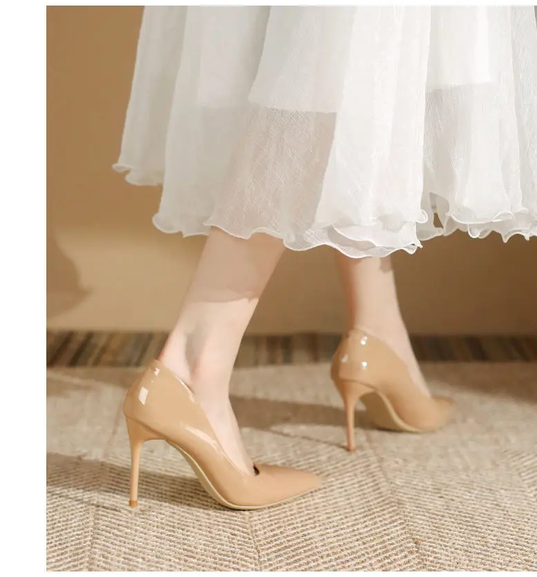 Non-Abrasive Nude High-Heeled Shoes with a Niche Design and Elegant Summer Style That Are Not Tiring for the Feet, Pointed-Toe Stiletto Heels with Skirts and Flats for Women — feature 6