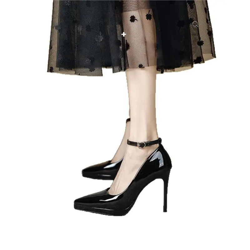 Waterproof Pointed-Toe Ultra-High Heel Single-Strap Shoes 2026 Summer New Nude Color Fashionable Sexy Platform High Heels - Image 11
