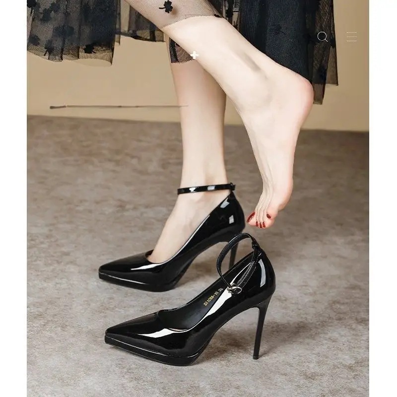 Waterproof Pointed-Toe Ultra-High Heel Single-Strap Shoes 2026 Summer New Nude Color Fashionable Sexy Platform High Heels - Image 2