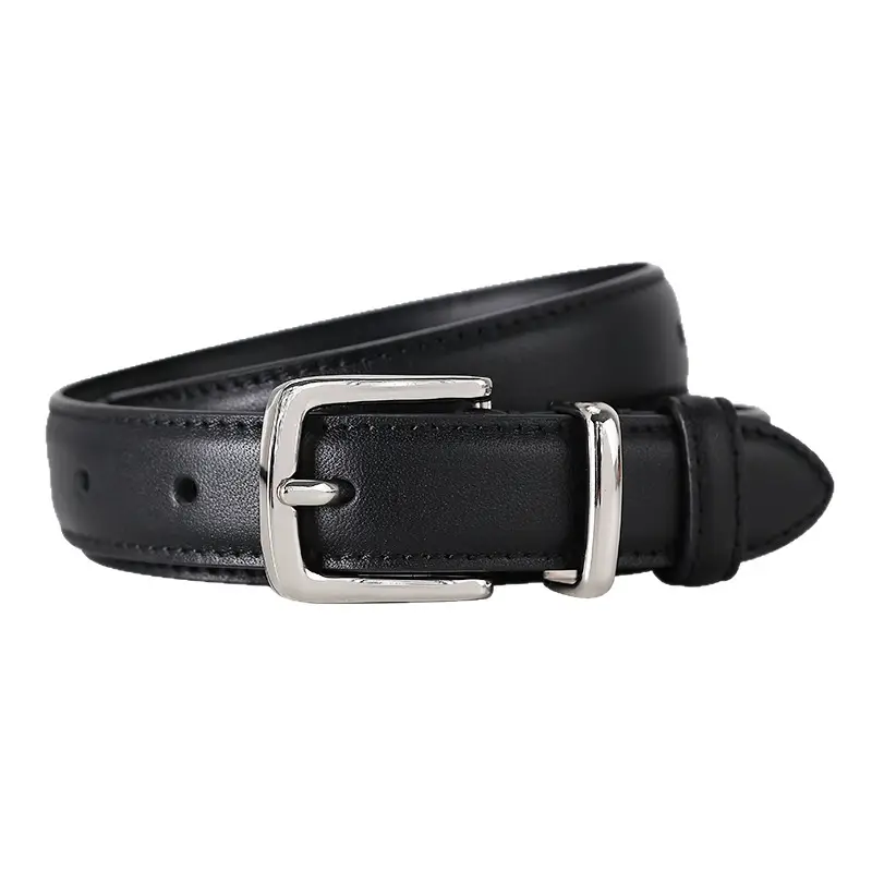 Women Genuine Leather Belt with Silver Buckle - Image 10