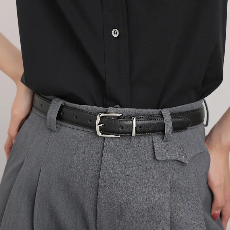 Women Genuine Leather Belt with Silver Buckle — feature 10