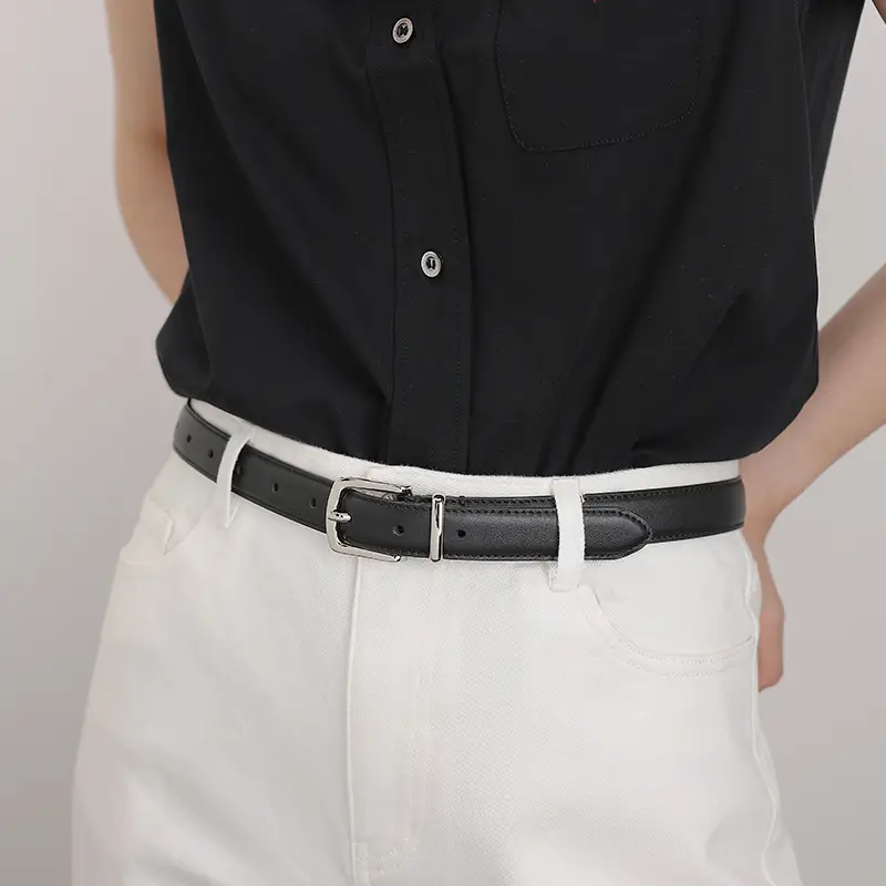 Women Genuine Leather Belt with Silver Buckle — feature 11
