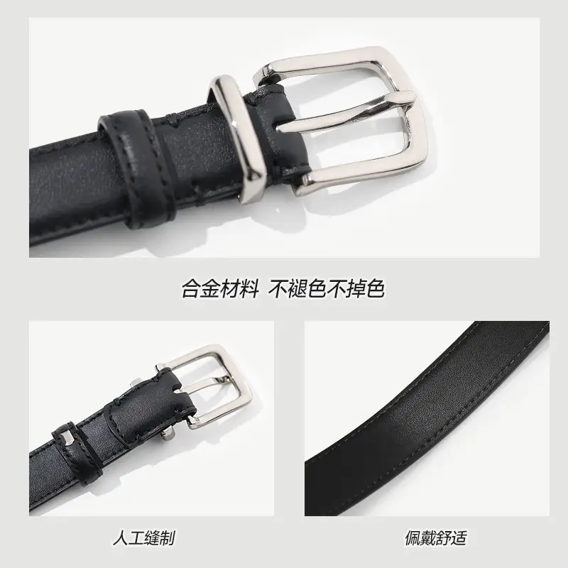 Women Genuine Leather Belt with Silver Buckle — feature 20