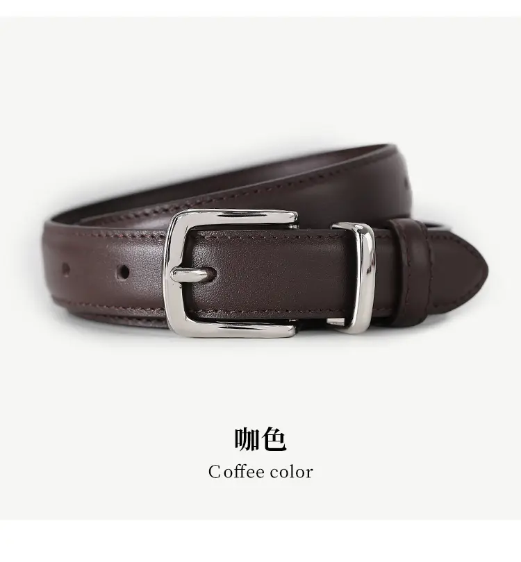 Women Genuine Leather Belt with Silver Buckle — feature 24