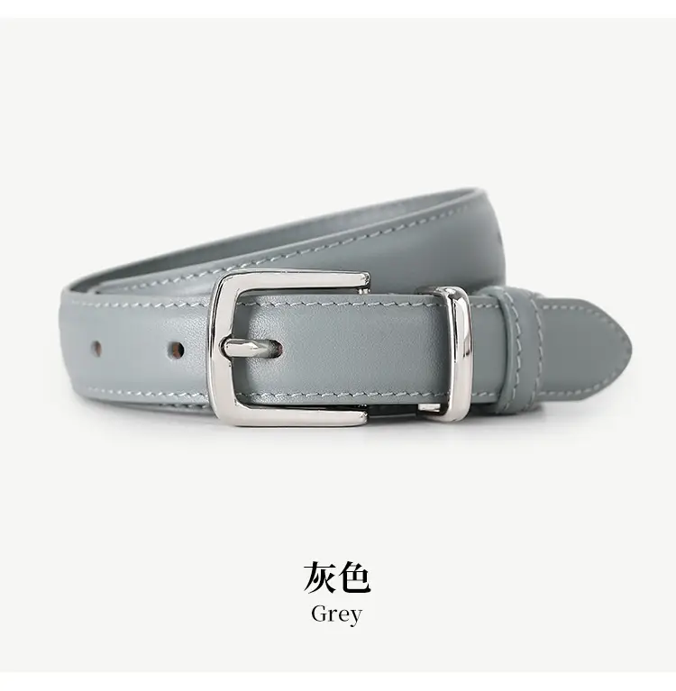 Women Genuine Leather Belt with Silver Buckle — feature 25