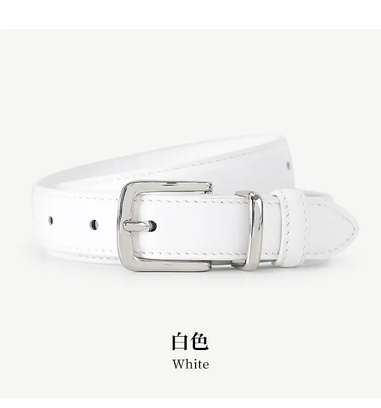 Women Genuine Leather Belt with Silver Buckle — feature 26