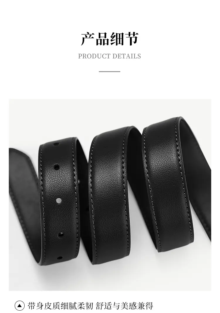 Women Genuine Leather Belt with Silver Buckle — feature 27
