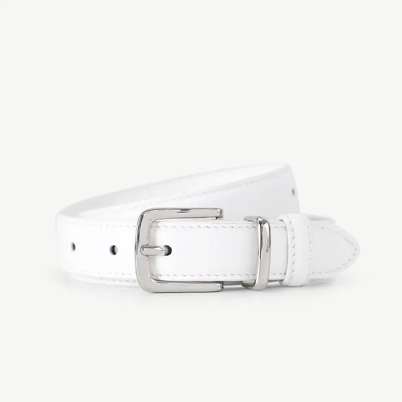Women Genuine Leather Belt with Silver Buckle - Image 2