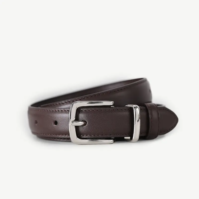 Women Genuine Leather Belt with Silver Buckle - Image 4