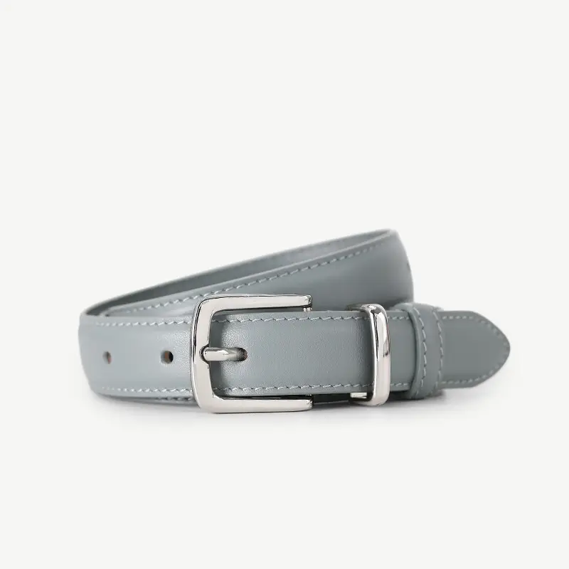 Women Genuine Leather Belt with Silver Buckle - Image 5