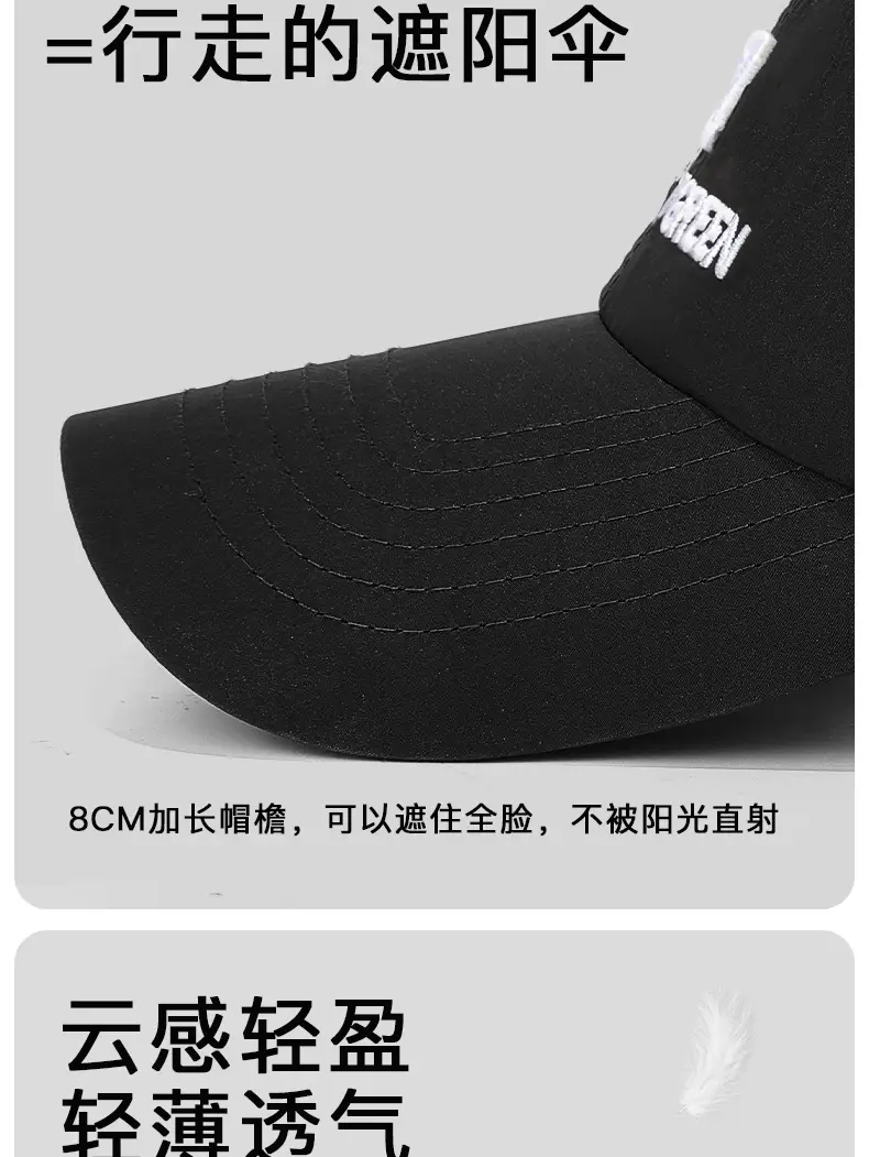 Summer Baseball Cap Embroidered Back Hole Korean Style — feature 9