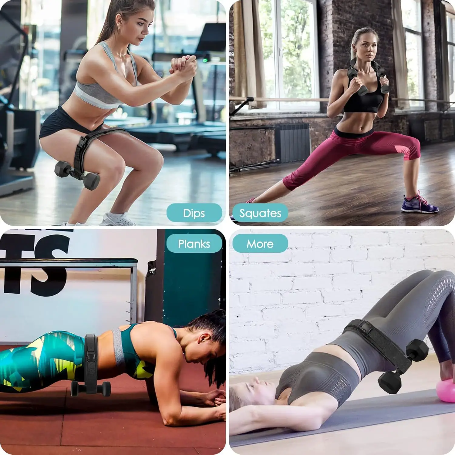 Hip Thrust Belt with Dumbbell & Squat Support for Men Women — feature 11