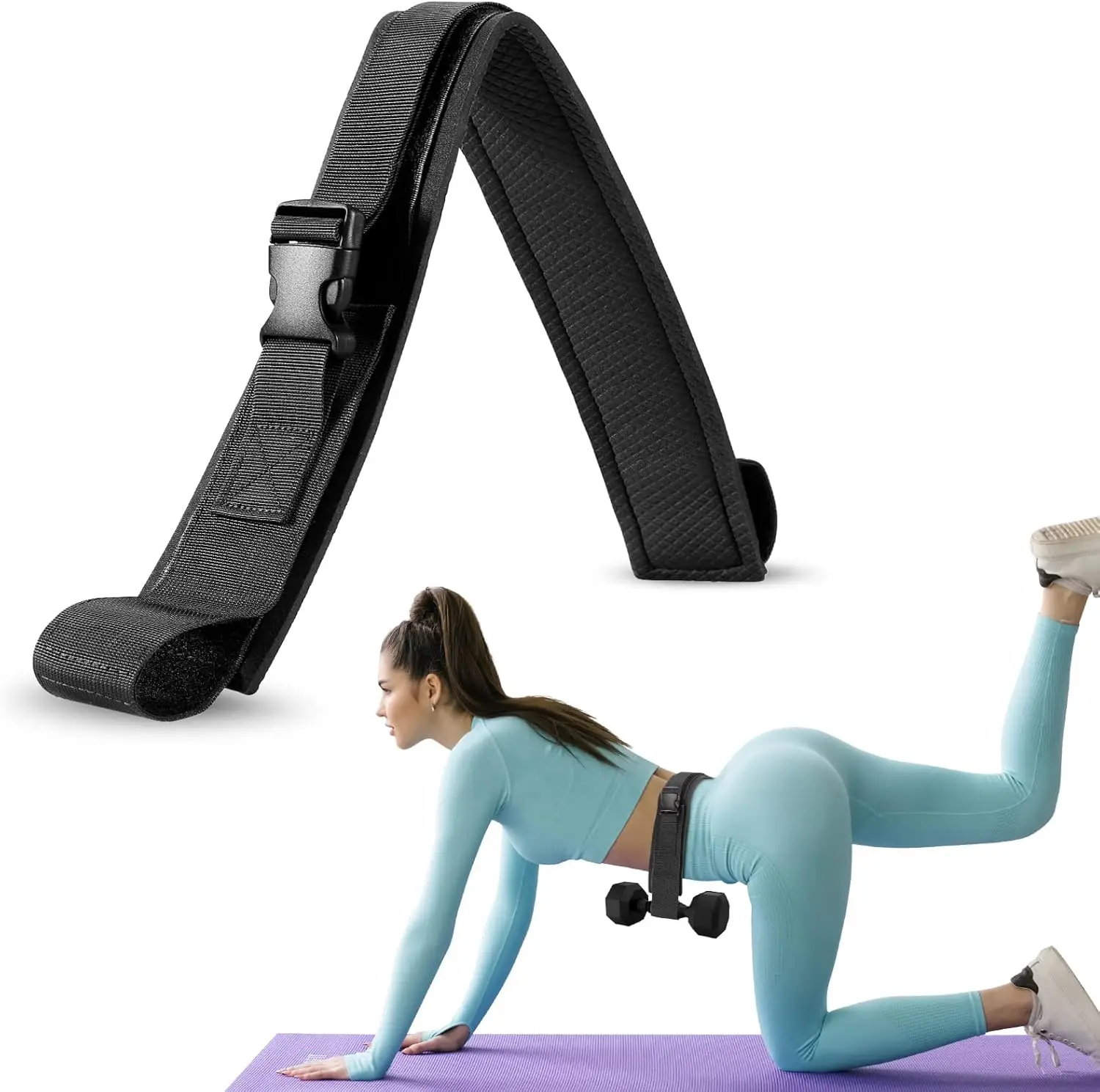 Hip Thrust Belt with Dumbbell & Squat Support for Men Women — feature 13