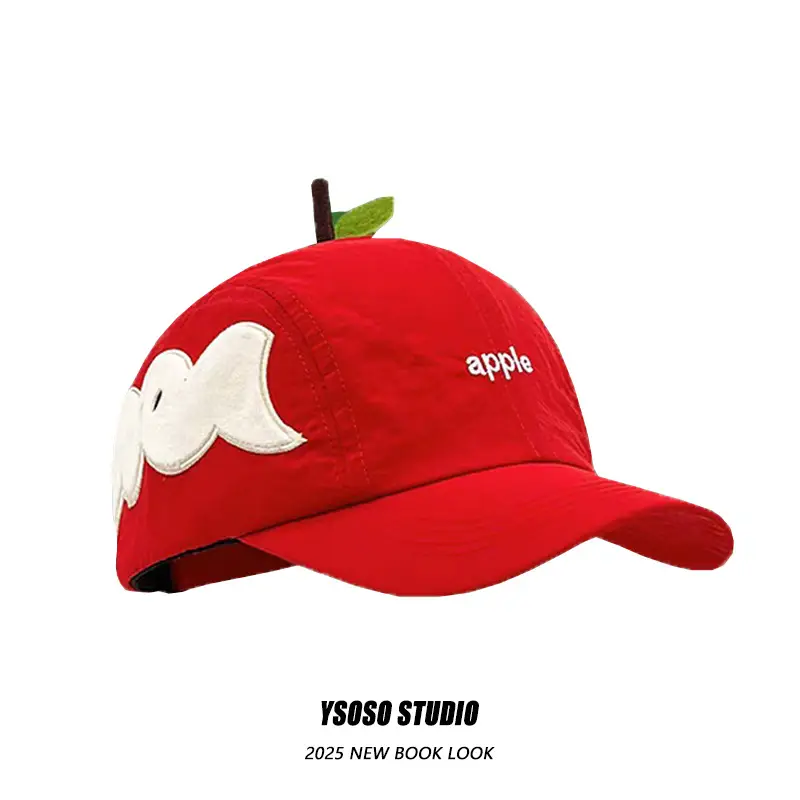 Cute Green Apple Cap for Women Summer Wear — feature 6