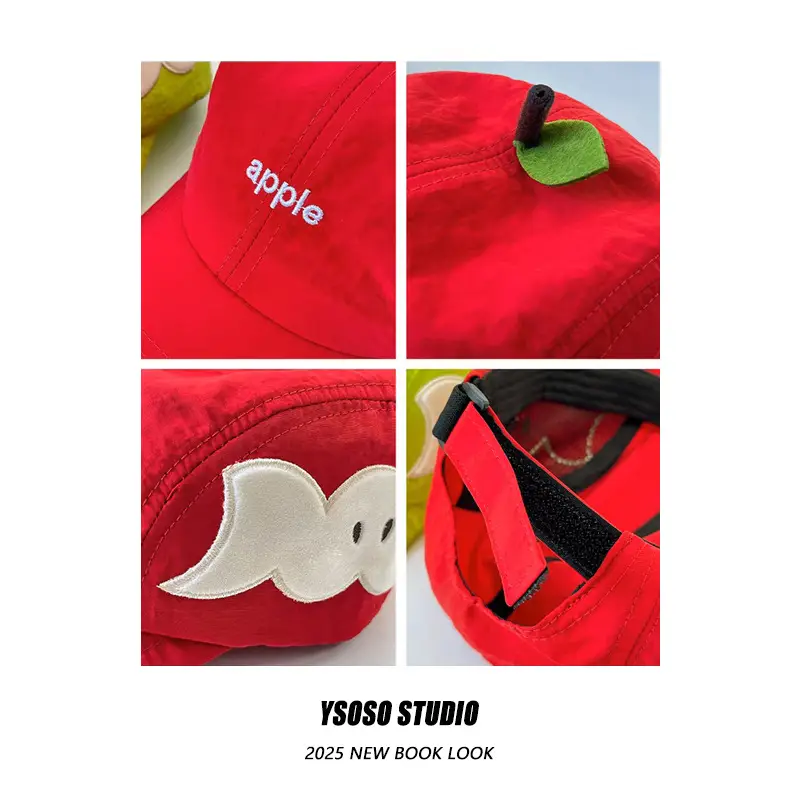 Cute Green Apple Cap for Women Summer Wear — feature 8