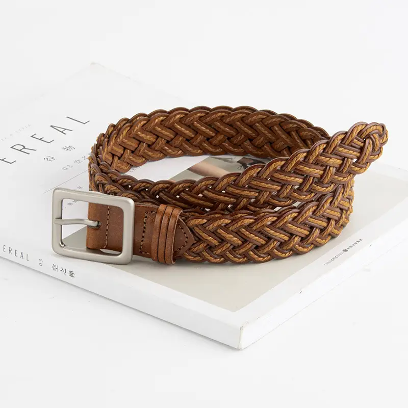 Hand-Woven Punch-Free Retro Women's Belt with Casual Pants - Image 9