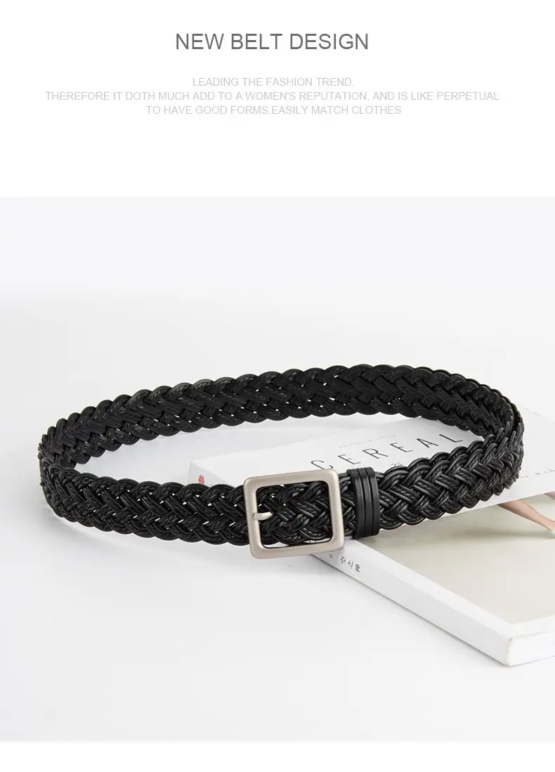 Hand-Woven Punch-Free Retro Women's Belt with Casual Pants — feature 12
