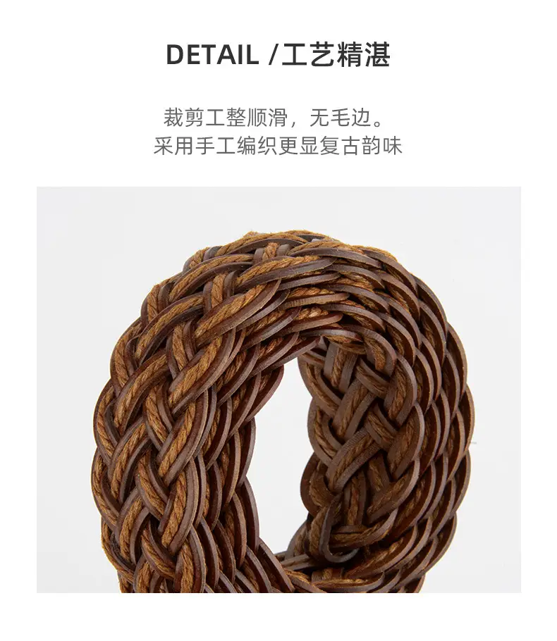 Hand-Woven Punch-Free Retro Women's Belt with Casual Pants — feature 7