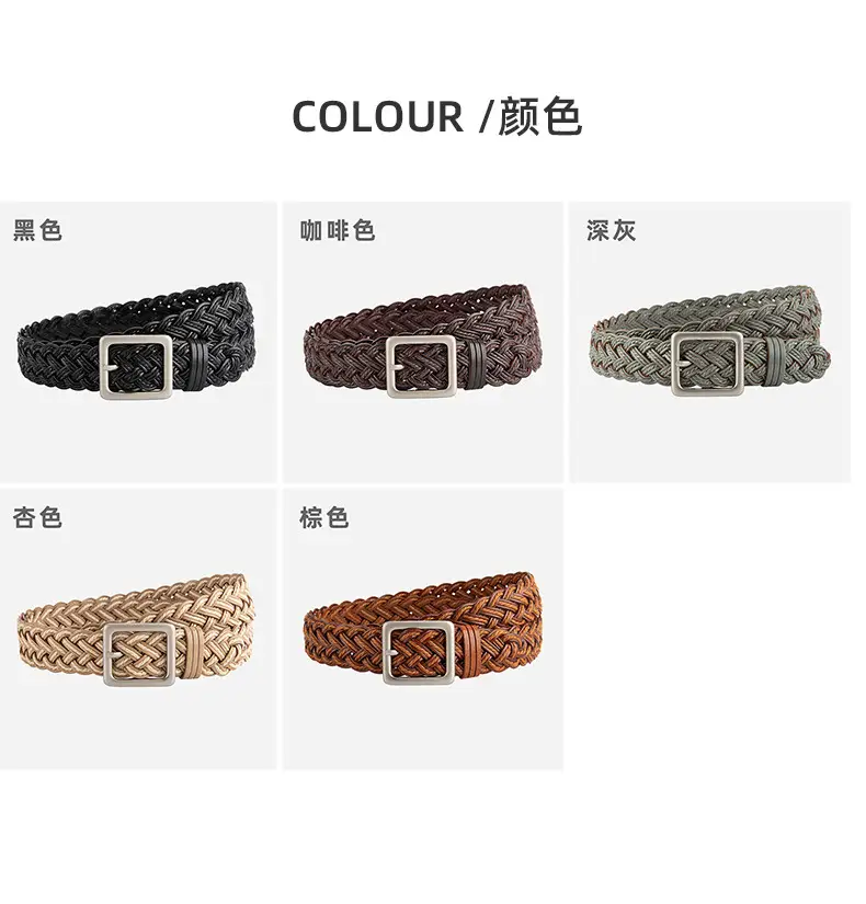 Hand-Woven Punch-Free Retro Women's Belt with Casual Pants — feature 8
