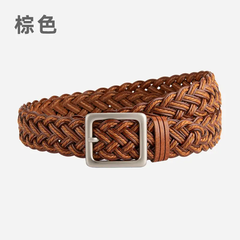 Hand-Woven Punch-Free Retro Women's Belt with Casual Pants - Image 5