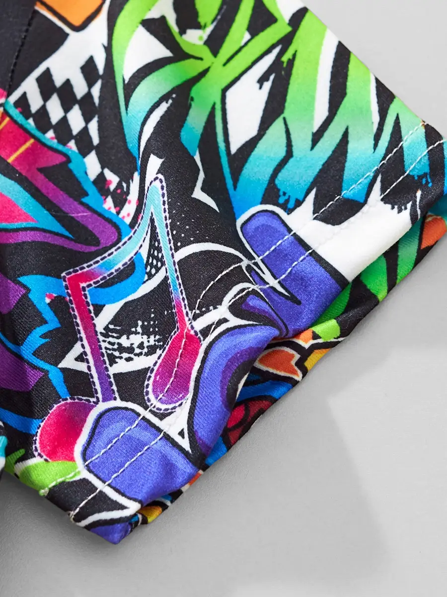 2025 Summer Cartoon T-Shirt Boys Abstract Print - Image 5