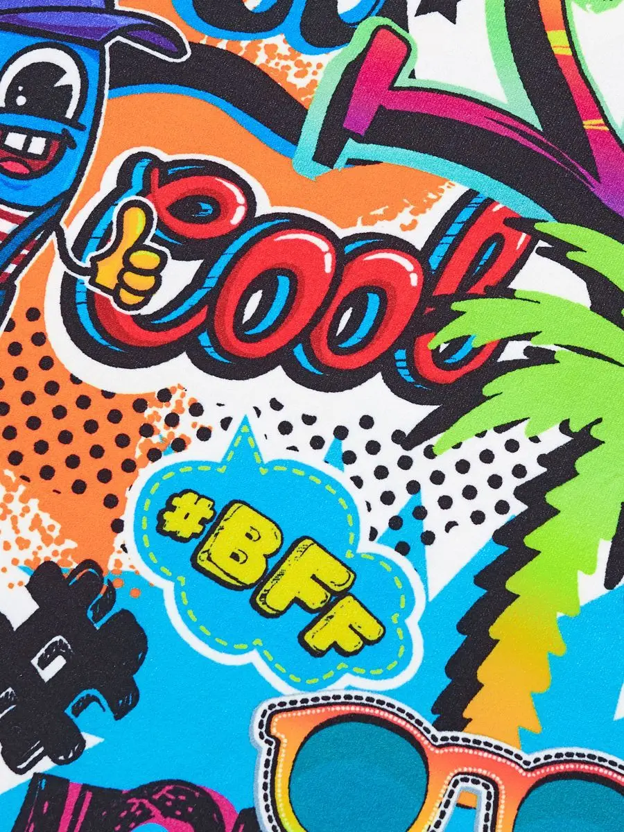 2025 Summer Cartoon T-Shirt Boys Abstract Print - Image 6