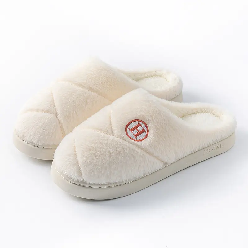 Winter Home Cotton Slippers for Men, Thick-Soled Warm Outer Wear Furry Slippers for Women, Indoor Couple Cotton Slippers - Image 2