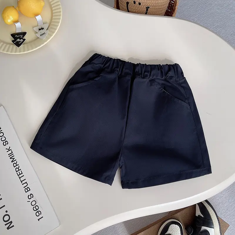 Children White Navy Polo Shirt Shorts Set Summer Wear - Image 4