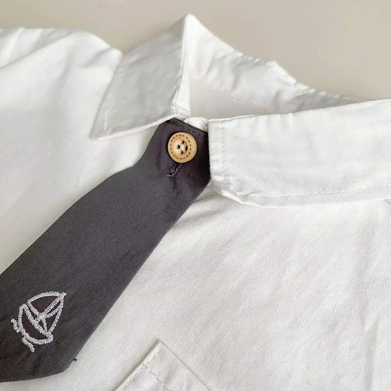 Children White Navy Polo Shirt Shorts Set Summer Wear — feature 7