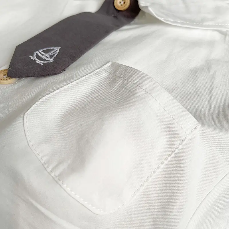 Children White Navy Polo Shirt Shorts Set Summer Wear — feature 8