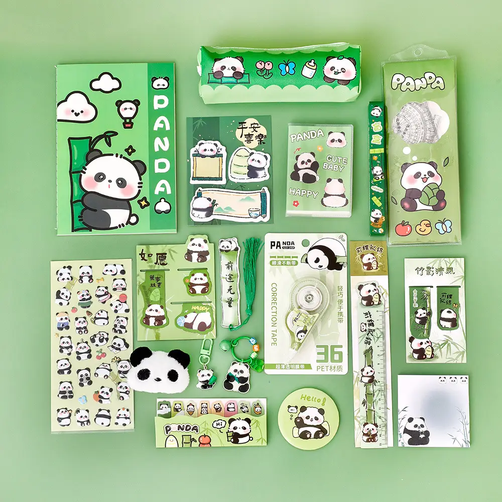 New Panda Stationery Set Graduation Gift Student High-Looking Cute Cartoon School Supplies Prizes Souvenirs