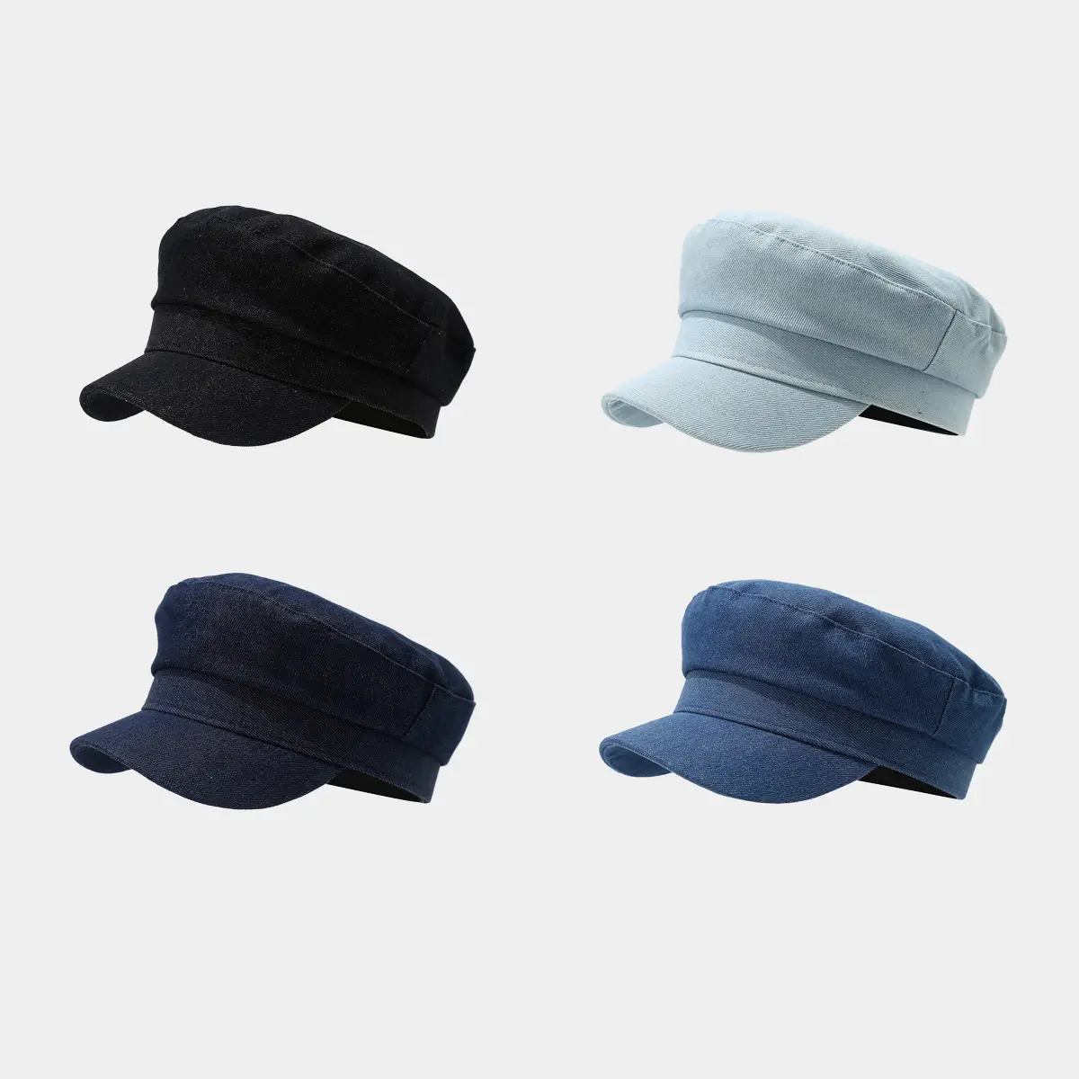 Vintage Navy Flat Cap Baseball Casual Face-Slimming - Image 2